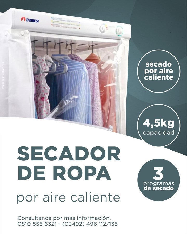 SECADOR DE ROPA POR AIRE CALIENTE